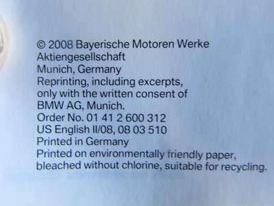 BMW Owner's Manual with Case 01410012832 E63 645Ci 650i10